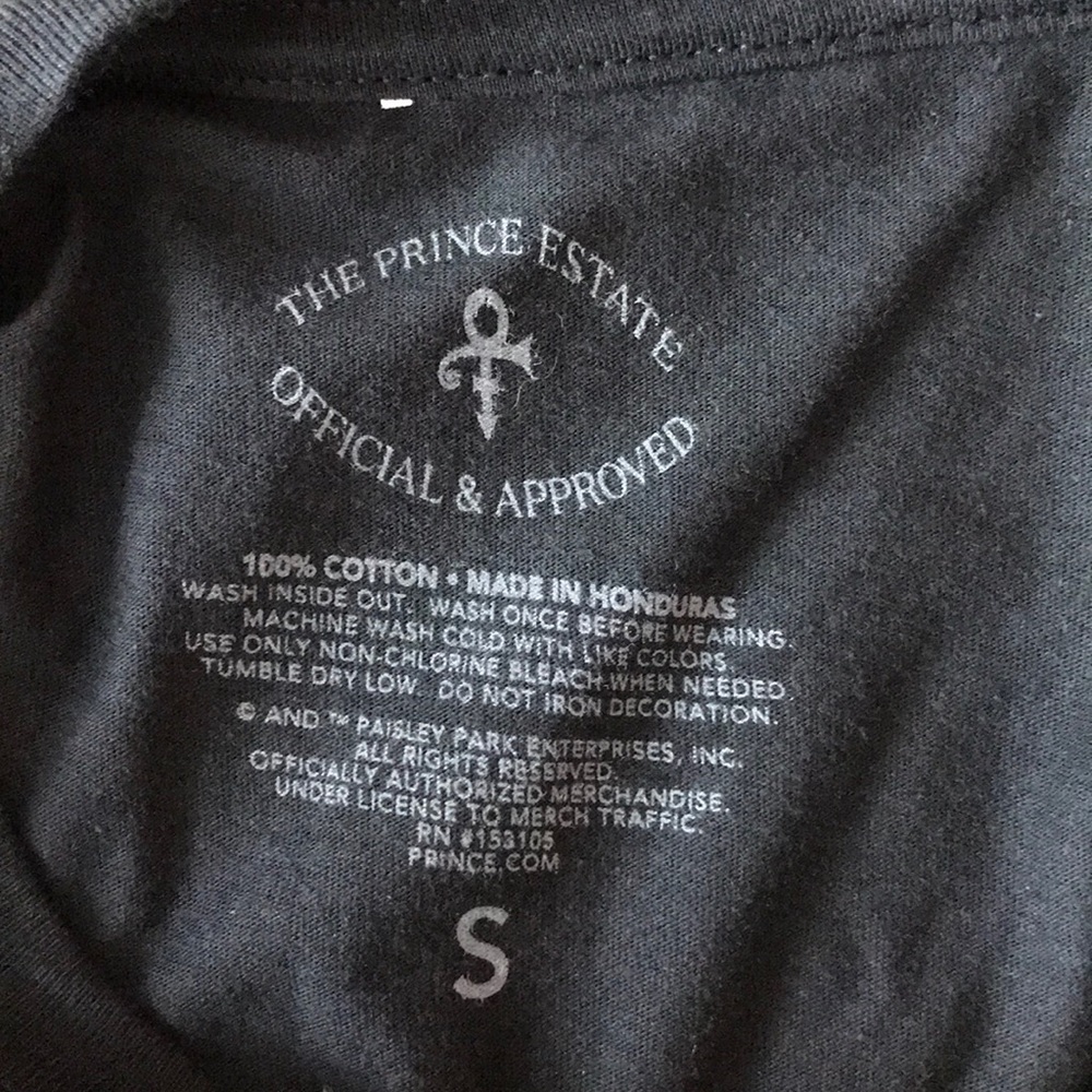 Prince Graphic Tee Black Short sleeve size Small - Picture 4 of 5